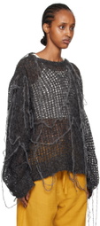 AIREI Gray Loose Thread Sweater