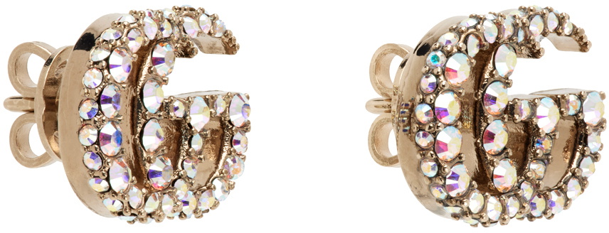 【GUCCI★グッチ】DOUBLE G EARRINGS Gucci Double G Earrings With Black Crystals | eBay