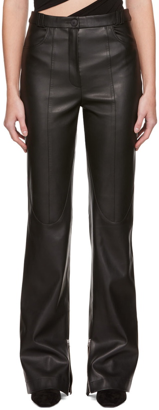 Photo: Olēnich Black Faux-Leather Trousers