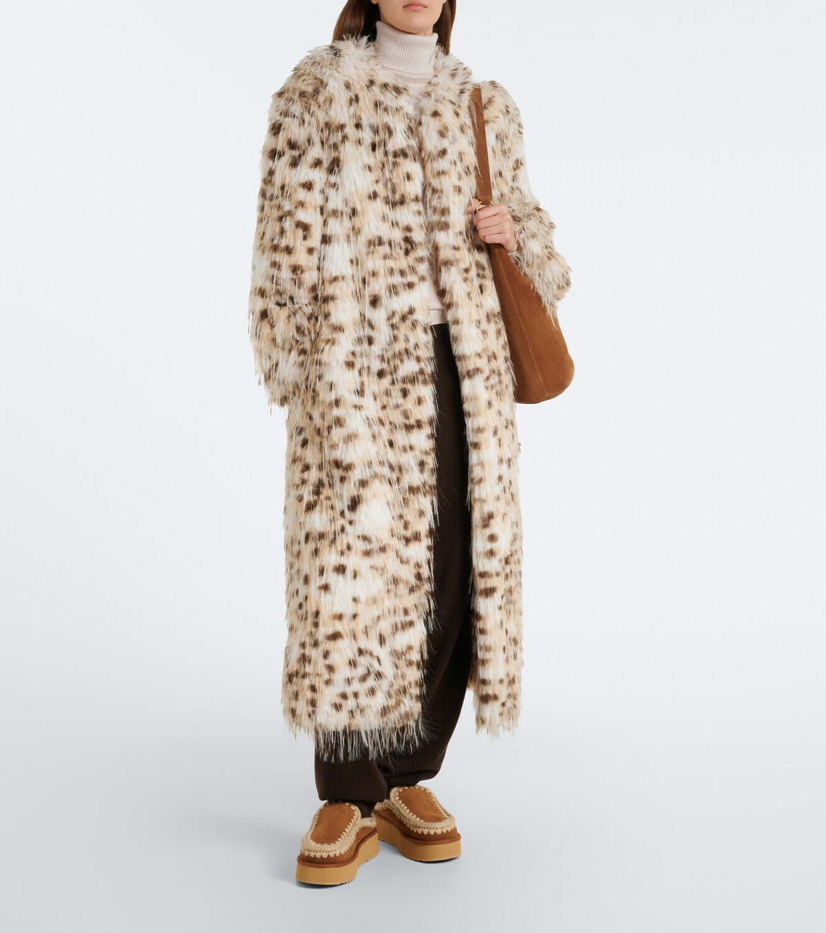 Mou Shearling-lined suede platform clogs