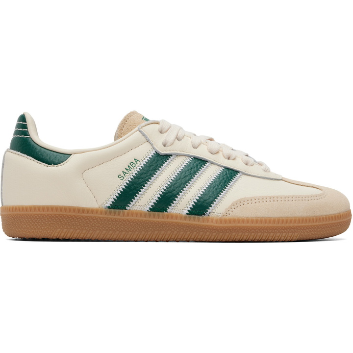 Photo: adidas Originals Off-White & Green Samba OG Sneakers