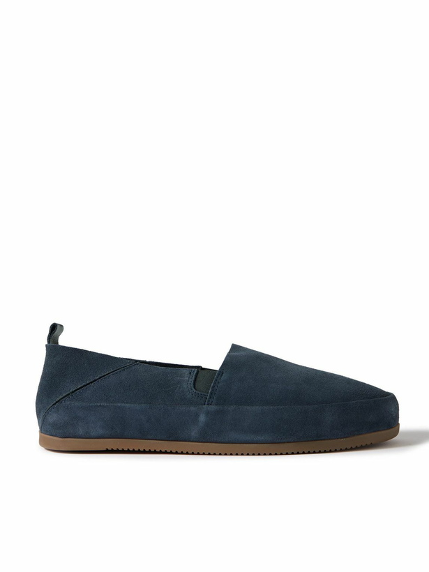 Photo: Mulo - Collapsible-Heel Suede Loafers - Blue
