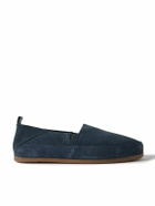 Mulo - Collapsible-Heel Suede Loafers - Blue