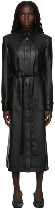 Photo: Olēnich Black Eco-Leather Trench Coat