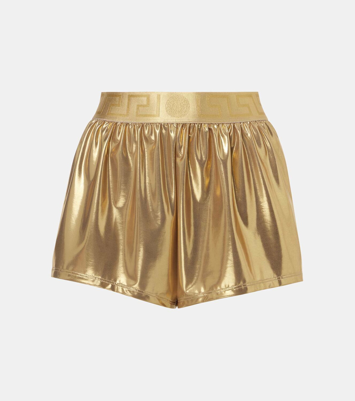 Versace Logo metallic swim shorts