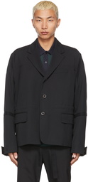 Sacai Black Suiting Mix Blazer