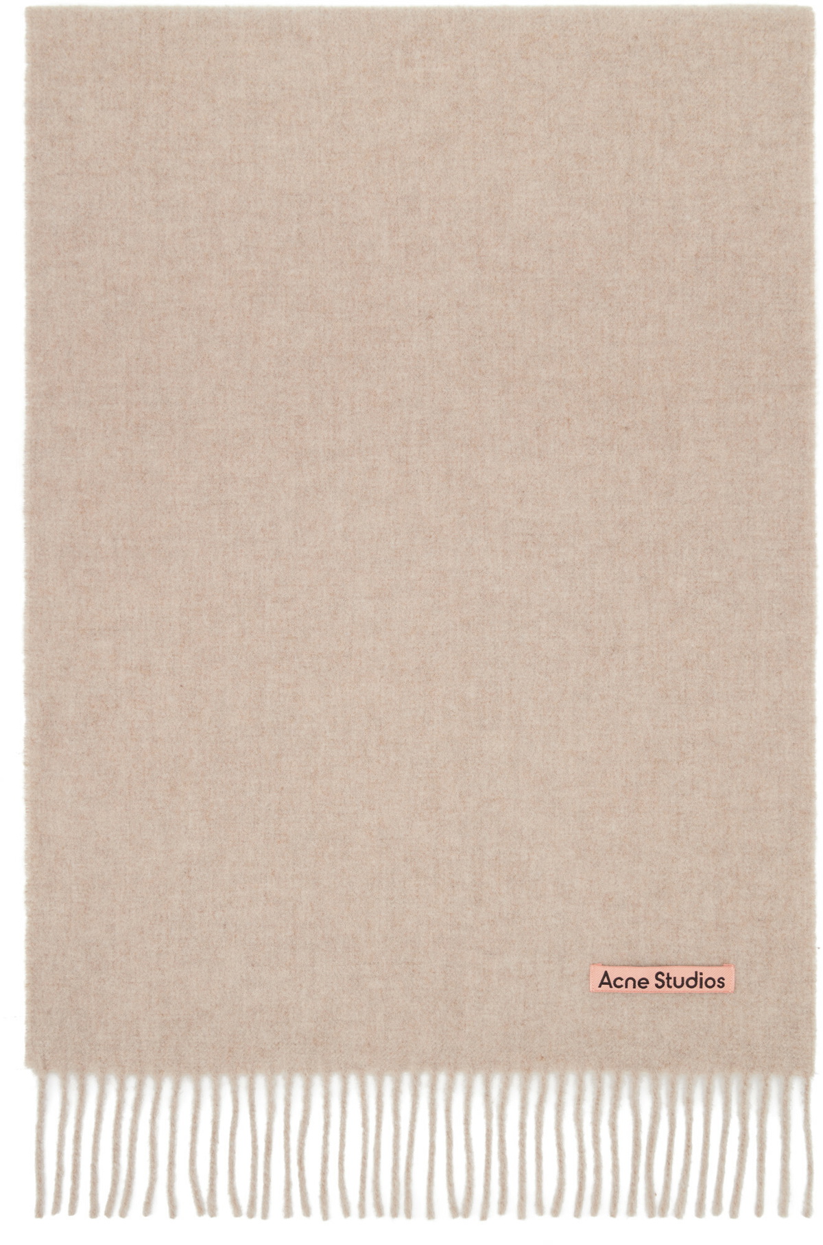 Acne Studios Beige Fringed Wool Scarf