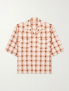 KAPITAL - Camp-Collar Checked Cotton Western Shirt - Orange