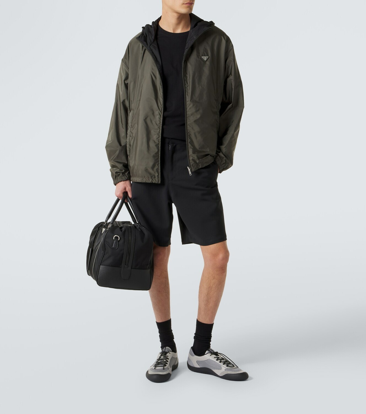 Prada Speedrock leather-trimmed sneakers