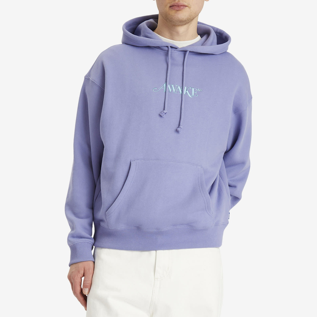 【AWAKE NY】EMBROIDERED LOGO HOODIE PALE MAUVE Awake NY embroidered-logo Cotton Hoodie | Neutrals | FARFETCH