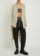 Rick Owens Asymmetric Wool Cardigan Sand