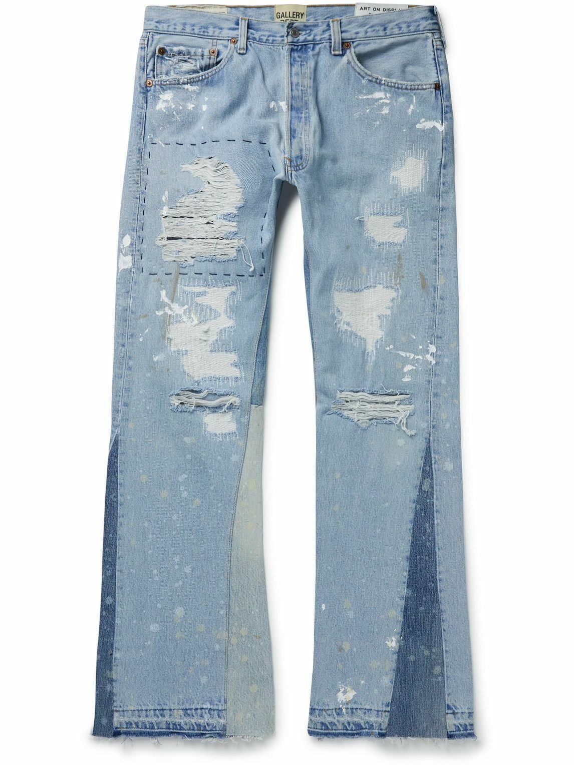 Gallery Dept. - Indiana Flare Slim-Fit Distressed Jeans - Blue Gallery ...