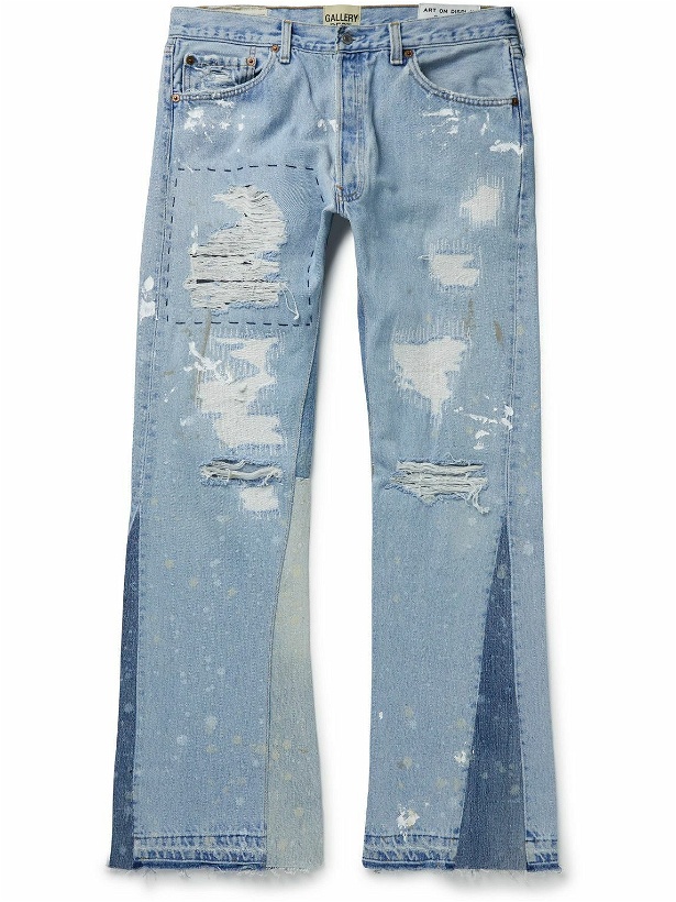 Photo: Gallery Dept. - Indiana Flare Slim-Fit Distressed Jeans - Blue