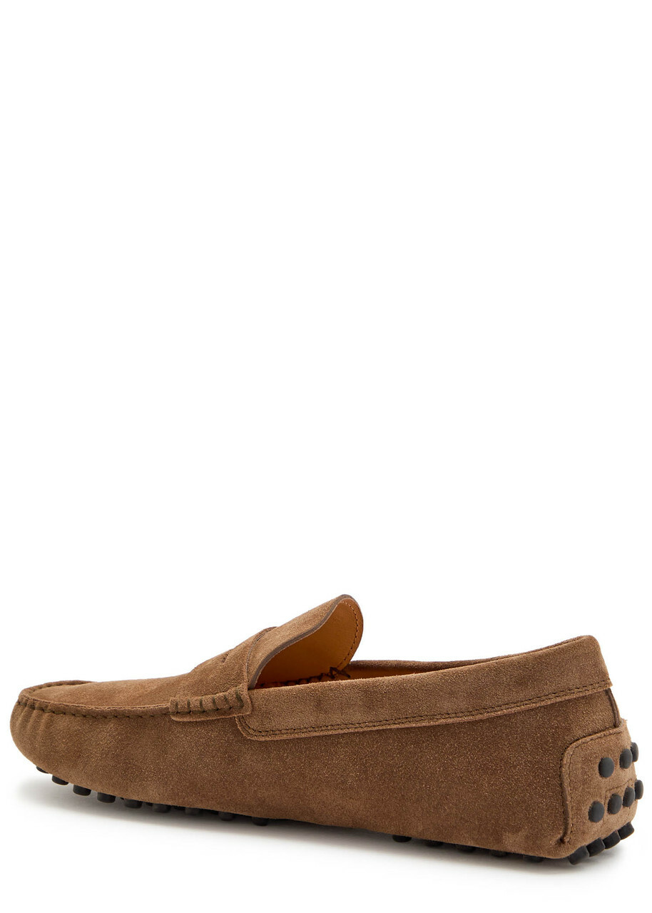 Tods Gommino Suede Loafers Light Brown