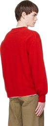 stein Red Pure Cashmere Knit Crew Neck LS Sweater