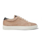 Brunello Cucinelli - Leather-Trimmed Suede Sneakers - Beige