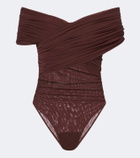 SIR Off-shoulder mesh bodysuit