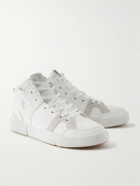 ON - Roger Federer The Roger Clubhouse Mid Faux Leather, Mesh and Faux Suede Sneakers - White