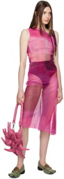 Paula Canovas Del Vas Pink Cutout Midi Dress