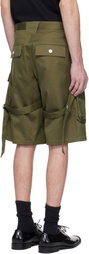Mugler Khaki Relaxed-Fit Cargo Shorts