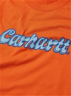 Carhartt WIP - Liquid Script Slim-Fit Logo-Print Cotton-Jersey T-Shirt - Orange