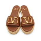 Valentino Brown Valentino Garavani VLogo Slide Espadrilles