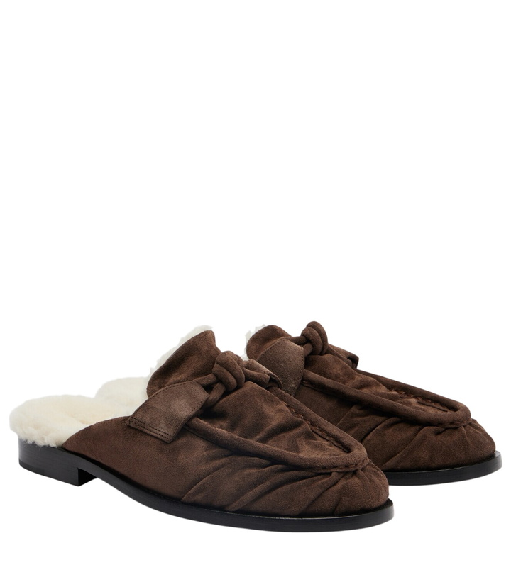 Photo: Bottega Veneta Astaire shearling-lined suede mules