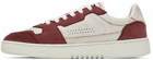 Axel Arigato SSENSE Exclusive Off-White & Burgundy Dice Lo Sneakers