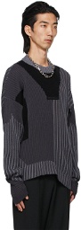 GmbH Black & Grey Knit Mies Sweaters