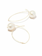 Mizuki 14K Yellow Gold Pearl Hoop Earrings