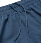 adidas Originals - Mid-Length Striped Logo-Print Swim Shorts - Blue