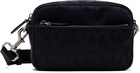 Valentino Garavani Black Toile Iconographe Shoulder Bag