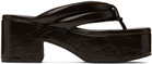 Dries Van Noten Brown Platform Thong Sandals