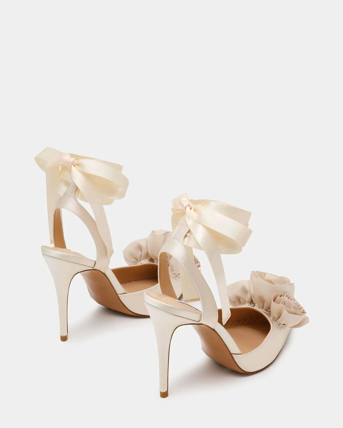 Steve Madden Rosie Heels in Ivory Satin