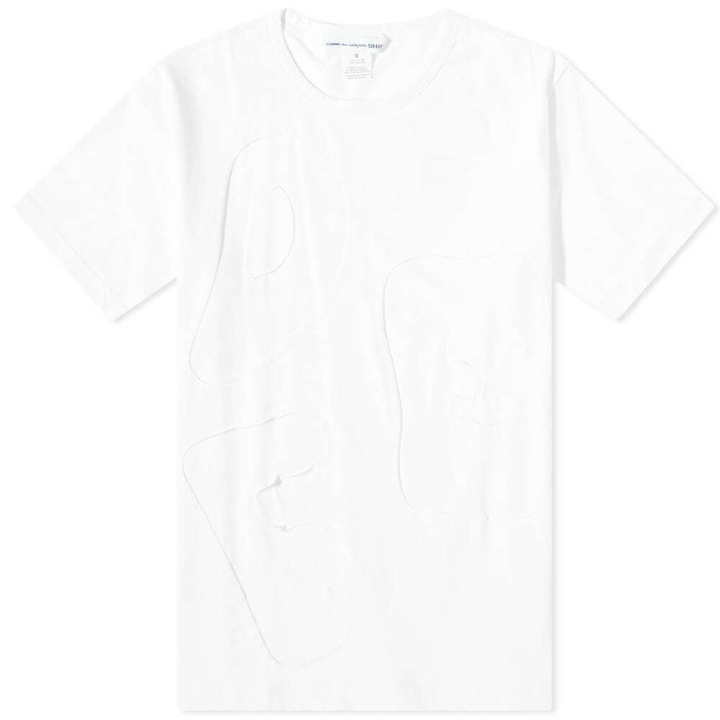 Photo: Comme des Garçons SHIRT Men's Cut & Sew Letter Tee in White