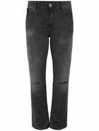 BALMAIN Regular Fit Destroyed Denim Jeans