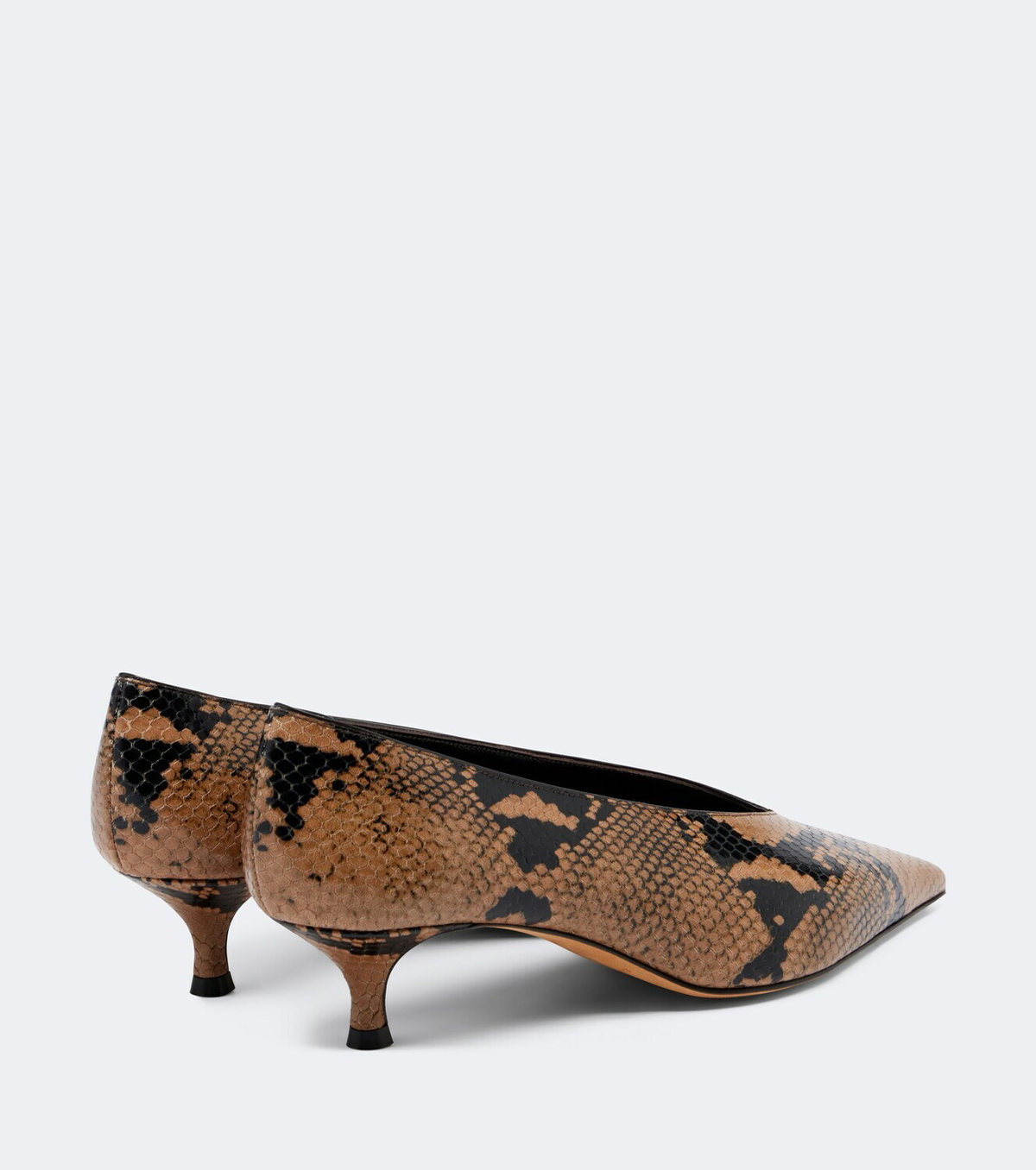 Le Monde Béryl Babouche snake-effect leather pumps