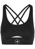 Adidas X Stella Mccartney Logo-print Stretch-jersey Sports bra Black