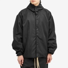 Fear of God ESSENTIALS Men's Textured Nylon Hooded Coach Jacket in Black