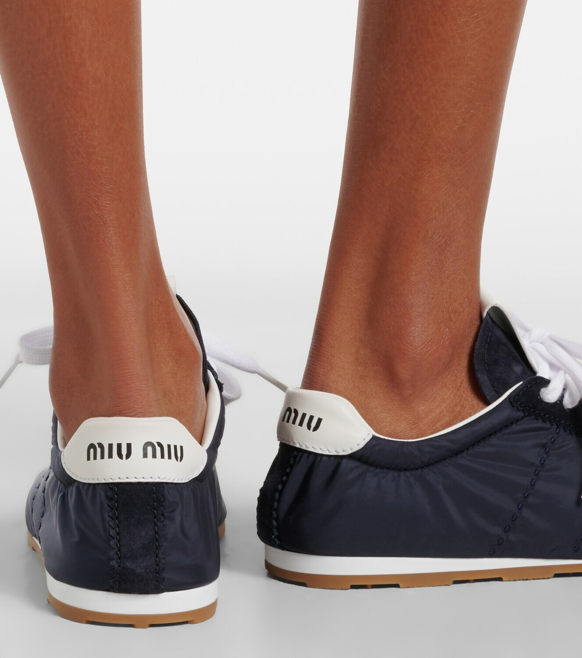 Miu Miu Plume suede-trimmed sneakers