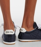 Miu Miu Plume suede-trimmed sneakers