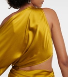 The Sei Cutout one-shoulder silk satin midi dress