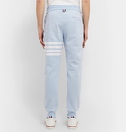 Thom Browne - Tapered Striped Loopback Cotton-Jersey Sweatpants - Blue