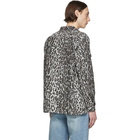 Wacko Maria Grey and Brown Flannel Leopard Shirt