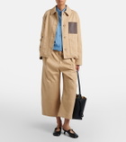 Loewe Leather-trimmed cotton jacket
