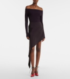 Alaïa Asymmetric poplin miniskirt