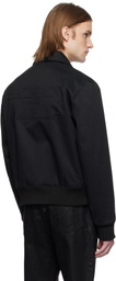 Balmain Black Cotton Vintage 'Balmain' Logo Bomber Jacket