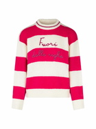 MC2 Saint Barth Woman Boxy Shape Soft Sweater With Fuori Dalle Righe Embroidery