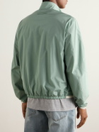 Zegna - Leather-Trimmed Silk Bomber Jacket - Green