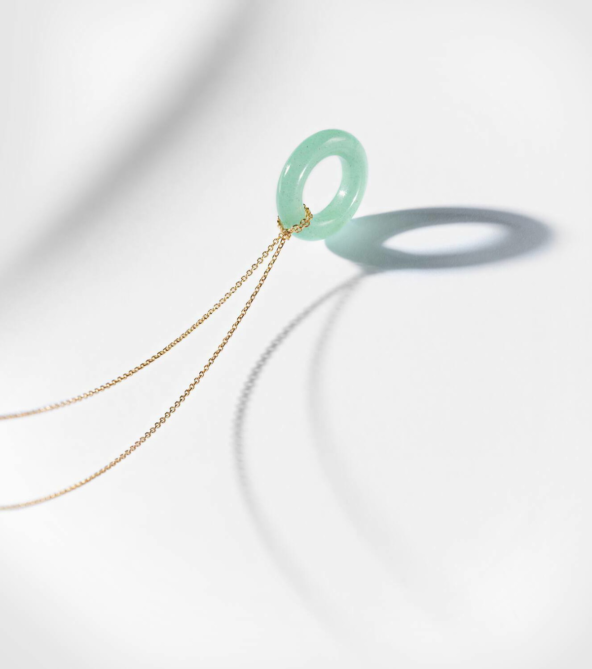 Mateo Donut 14kt gold necklace with jade